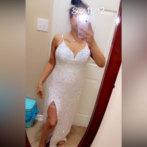 B. Smart Iridescent Sequin Backless Dress